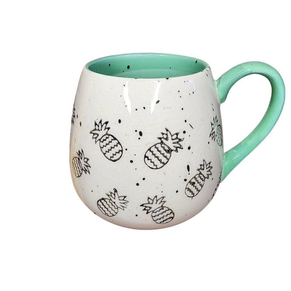 Meritage Coffee Mugs, Pineapple Speckled Stoneware Ceramic Drinking Cup